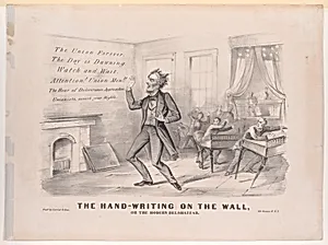 The Hand-Writing On the Wall, Or the Modern Belshazzar by Jefferson Davis|Currier & Ives