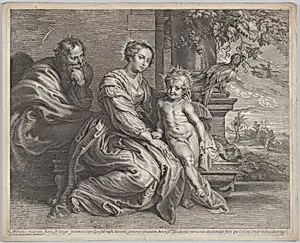The Holy Family with a parrot