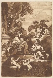 The Holy Family with Angels, in an album containing Recueil de Compositions par Lagrenée Le Jeune (Collection of Compositions by Lagrenée the Younger)