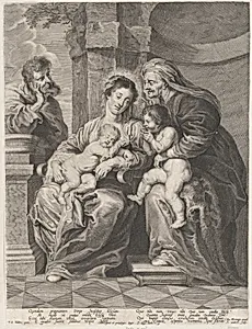 The Holy Family with Saint Elizabeth and the infant Saint John the Baptist by Jan (Hans) Witdoeck|Peter Paul Rubens|Joannes Moerman