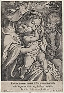 The Holy Family with Saint John the Baptist by Jean-Baptiste Barbé|Peter Paul Rubens