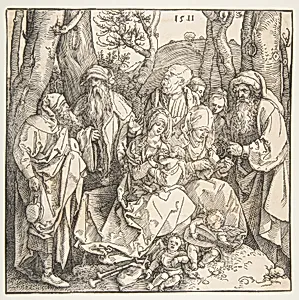 The Holy Family with Saints and Two Musical Angels by Albrecht Dürer