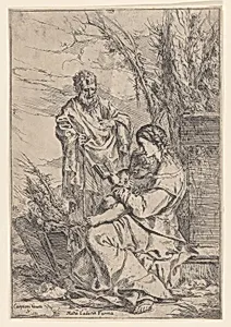 The Holy Family with the Virgin reading a book