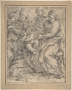 The Holy Family with Two Angels