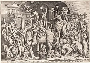 The Indian Triumph of Bacchus by Enea Vico|Paul de la Houve|Anonymous, French, 16th century