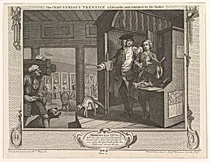 The Industrious 'Prentice a Favorite and Entrusted by his Master (Industry and Idleness, plate 4) by William Hogarth