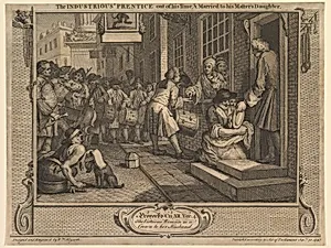 The Industrious 'Prentice Out of his Time and Married to his Master's Daughter: Industry and Idleness, plate 6 by William Hogarth
