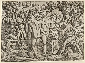 The Judgment of Paris by Jean Mignon|Luca Penni