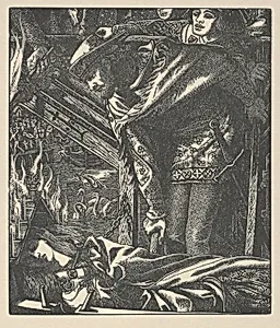 The Lady of Shalott (from Tennyson's Poems, New York, 1903) by Dante Gabriel Rossetti|Dalziel Brothers