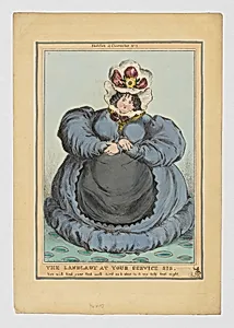 The Landlady at Your service Sir. – You will find your Bed well Air'd as I slept in it my Self last night: Sketches of Character, no. 5 by William Heath ('Paul Pry')|Thomas McLean