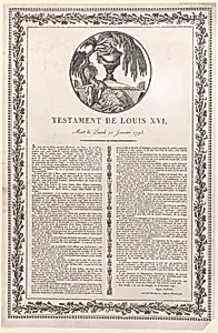 The last words of Louis XVI (Testament de Louis XVI)