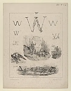 The letter "W": Washington, Wagram, Waterloo by Victor Adam|Aubert et Cie|Charles Tilt|Bailly and Ward
