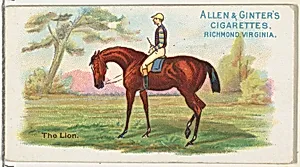 The Lion, from The World's Racers series (N32) for Allen & Ginter Cigarettes by Allen & Ginter|Lindner, Eddy & Claus