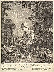 The Little Farm Girl by Claude Augustin Duflos le Jeune|François Boucher