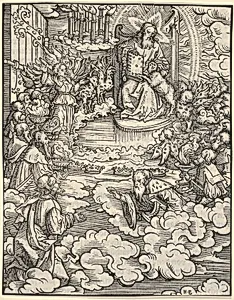 The Lord on the Throne Surrounded by Four Evangelists, from The Apocalypse by Hans Burgkmair|Silvan Otmar