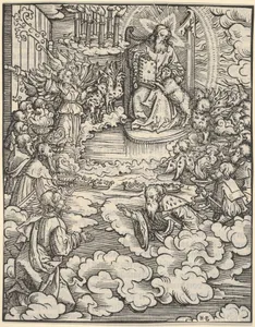 The Lord on the Throne Surrounded by Four Evangelists, from The Apocalypse