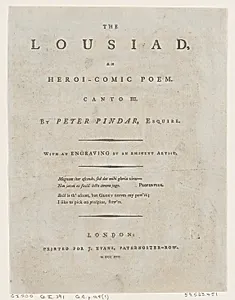 The Lousiad by Peter Pindar, Frontispiece