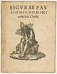 The Man of Sorrows Seated, title page of "The Small Passion" (copy) by Albrecht Dürer|Johann Mommard