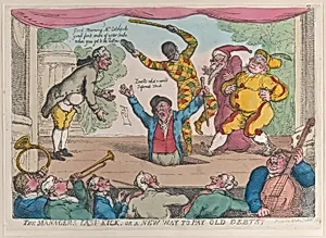 The Manager's Last Kick, or a New Way to Pay Old Debts by Thomas Tegg|Thomas Rowlandson