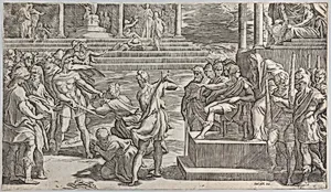 The martyrdom of Saint Paul and the condemnation of Saint Peter by Parmigianino (Girolamo Francesco Maria Mazzola)|Antonio Salamanca|Giovanni Jacopo Caraglio