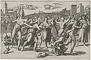 The Massacre of the Innocents by Marcantonio Raimondi|Raphael (Raffaello Sanzio or Santi)