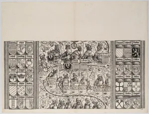 The Middle Portion of the Genealogy of Maximilian, from the Arch of Honor, proof, dated 1515, printed 1517-18