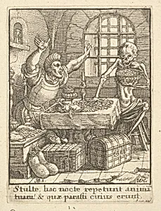 The Miser, from the Dance of Death by Hans Holbein the Younger|Wenceslaus Hollar