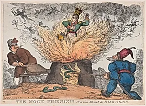 The Mock Phoenix!!! Or a Vain Attempt to Rise Again by Thomas Rowlandson|Napoléon Bonaparte|Rudolph Ackermann, London