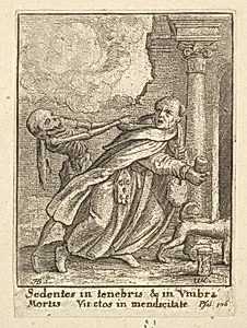 The Monk, from the Dance of Death by Wenceslaus Hollar|Hans Holbein the Younger