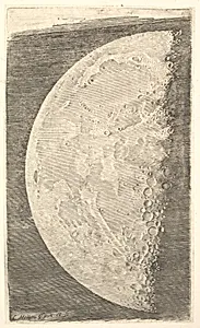 The Moon in its Final Quarter by Claude Mellan