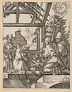 The Nativity (copy) by Marcantonio Raimondi|Albrecht Dürer