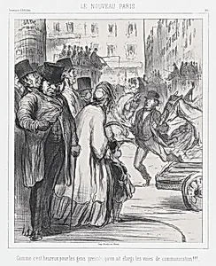 The New Paris, How fortunate for those in a hurry that the avenues have been widened!!!, published in Souvenirs d'Artistes by Honoré Daumier|Bertauts