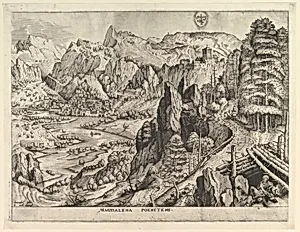 The Penitent Magdalene (Magdalena poenitens) from The Large Landscapes by Pieter Bruegel the Elder|Johannes van Doetecum I|Lucas van Doetecum|Hieronymus Cock