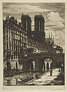 The Petit Pont, Paris by Charles Meryon