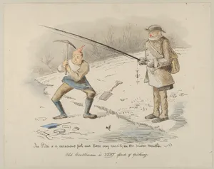 The Pike is a voracious fish and bites readily in the Winter months–Old Gentleman is VERY fond of fishing