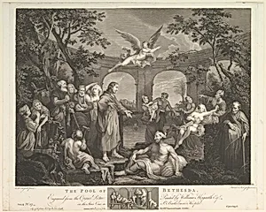 The Pool of Bethesda (St. John, Chapter 5) by John Boydell|William Hogarth|Simon Francis Ravenet, the elder|Victor Marie Picot