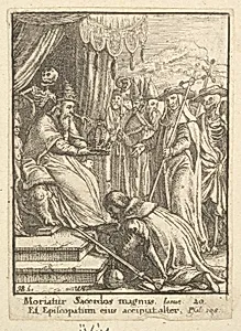 The Pope, from the Dance of Death by Wenceslaus Hollar|Hans Holbein the Younger