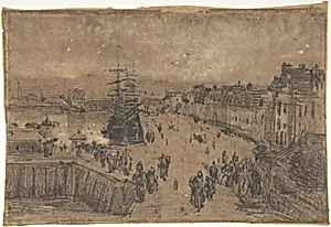 The Port, Trouville by Eugène Boudin
