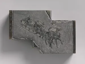 The Portage Sleigh on a Lumber Road, for "Antoine's Moose-Yard," for "Harper's New Monthly Magazine," October 1890