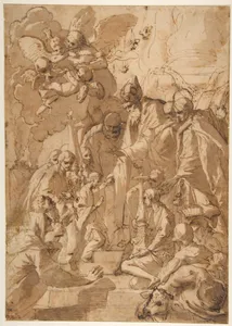 The Presentation of the Virgin in the Temple (recto); Another Design for the Same Composition (verso)