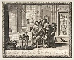 The Prodigal Son in a House of Ill Repute (L'Enfant prodigue dans une maison de débauche, version couvert) by Abraham Bosse|Jean I Leblond