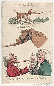 The Puzzle for the Dog; The Puzzle for the Horse; The Puzzle for Turk, Frenchman, or Christian by Thomas Rowlandson|Thomas Tegg|Henry William Bunbury