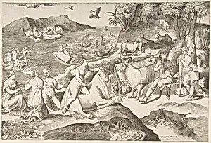 The Rape of Europa by Giulio Bonasone|Raphael (Raffaello Sanzio or Santi)