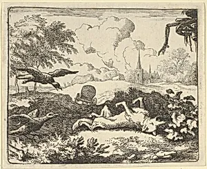 The Reading of a Criminal Action Againt Renard from Hendrick van Alcmar's Renard The Fox by Allart van Everdingen