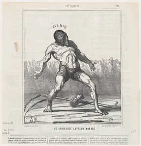 The real masked fighter, from 'News of the day,' published in Le Charivari, November 9, 1867