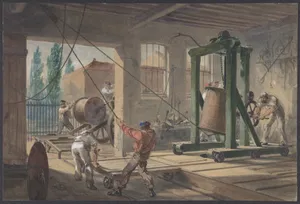 The Reels of Gutta-percha Covered Conducting Wire Conveyed into Tanks at the Works of the Telegraph Construction and Maintenance Company, at Greenwich