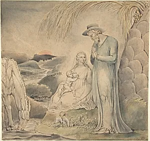 The Rest on the Flight into Egypt (The Repose of the Holy Family in Egypt) by William Blake