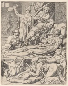 The Rich Man on His Deathbed, plate 2 from "The Parable of Lazarus and the Rich Man"