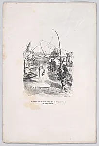 "The rippling water seems to be mocking our misfortune." from the Little Miseries of Human Life by Henri Fournier|Paul-Emile-Daurand Forgues|J. J. Grandville|Quichon