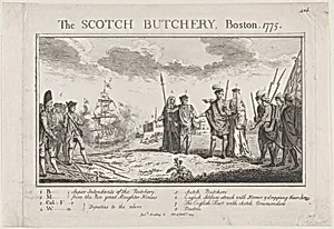The Scotch Butchery, Boston, 1775 by Anonymous, British, 18th century